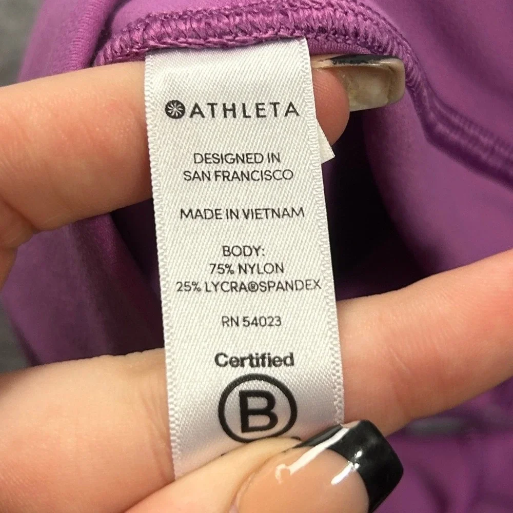 Athleta High Rise Full Length Leggings Womens Medium Purple Yoga Athletic Pants